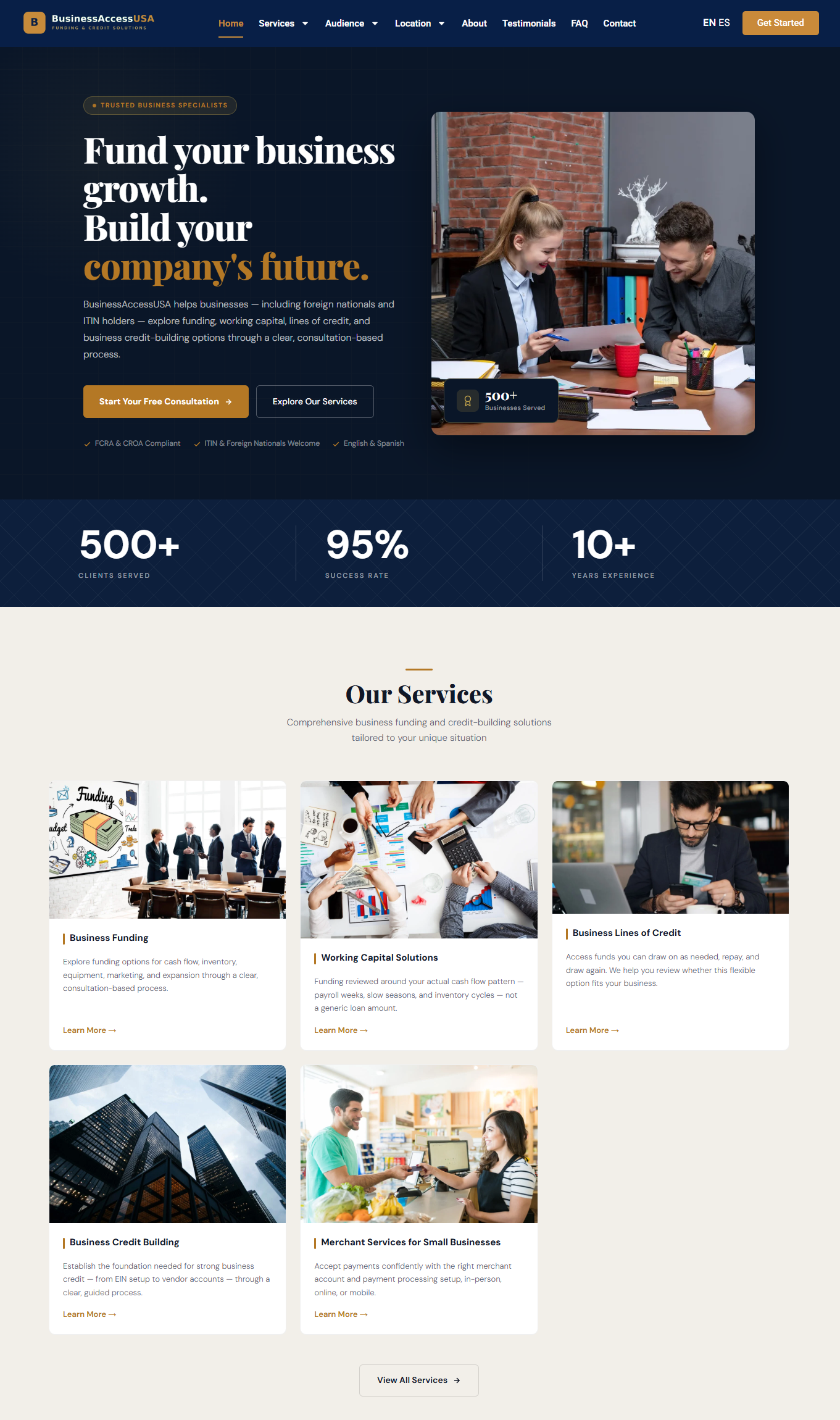 Business Website example